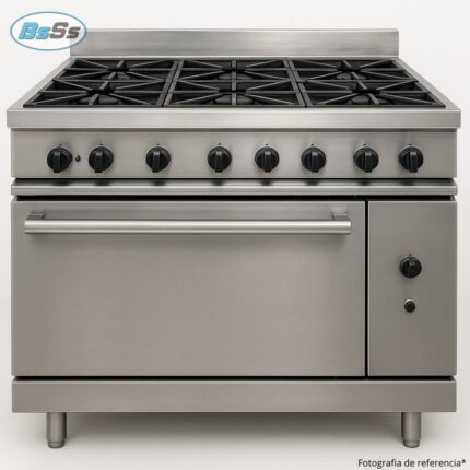 Estufa industrial de cuatro puestos con horno